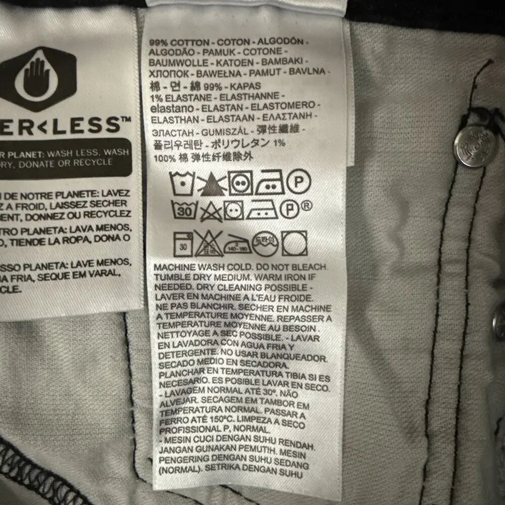 Levis 511 Slim Fit Jeans Mens 33x34 Black Stretch Premium Denim Pants